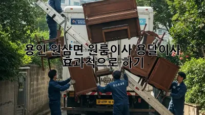 용인 원삼면 원룸이사, 용달이사 효과적으로 하기!