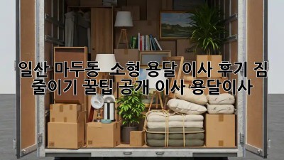 일산 마두동 🏡 소형 용달 이사 후기: 짐 줄이기 꿀팁 공개! #이사 #용달이사