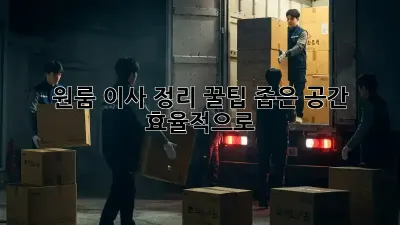 원룸 이사 정리 꿀팁: 좁은 공간, 효율적으로!